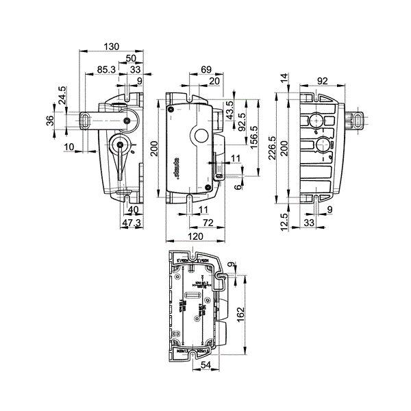 1457232 Steute  Emg. Pull-wire ZS 92 S VD F Extreme IP67 (2NC/2NO) Emergency pull-wire switc