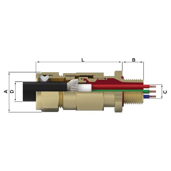 EC1CBR16050NPT Peppers EC1-CBR/16/050NPT Ex Barrier Cable Gland EC1-CBR/16/050NPT IP66&IP68@100m-7days & IP69 EExde