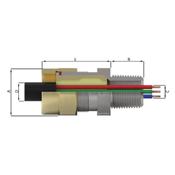 ULXS20SM20 Peppers UL-XS/20/M20 Ex Barrier Gland UL-XS/20/M20 SS316 IP66 & IP68 (100 m) Stainless Steel 316