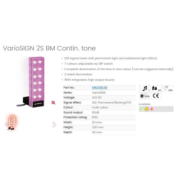 690.000.55 Werma 690.000.55 VarioSIGN 2S BM Contin. tone 24vDC MC 
