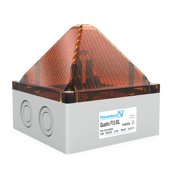 21041804601 Pfannenberg 21041804601 XenonStrobe QUADRO F12-SIL 24 DC AMBER 10 Joule