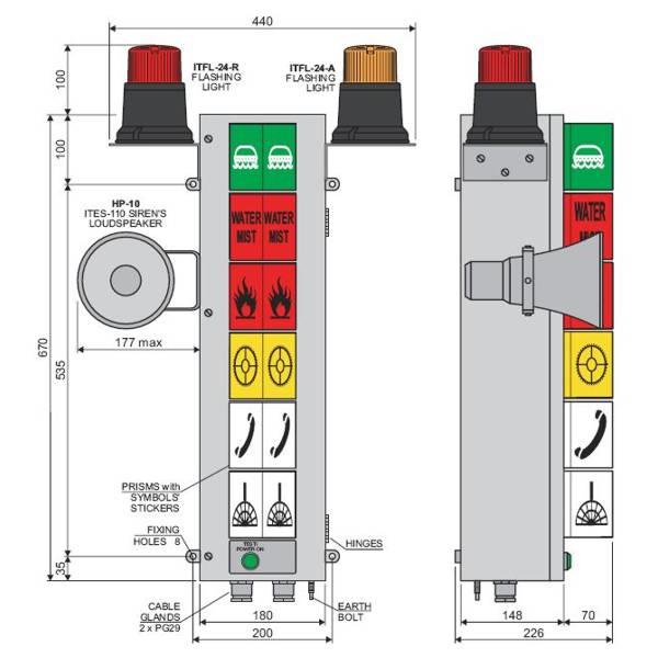 Light Column type ITS-06-ER-230-2FL-1S w/ 6 symbols i.a.t. I-13825 ...
